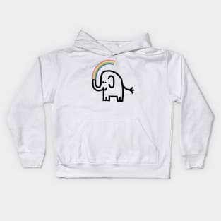 Black and White Elephant Creates Colorful Rainbow Kids Hoodie